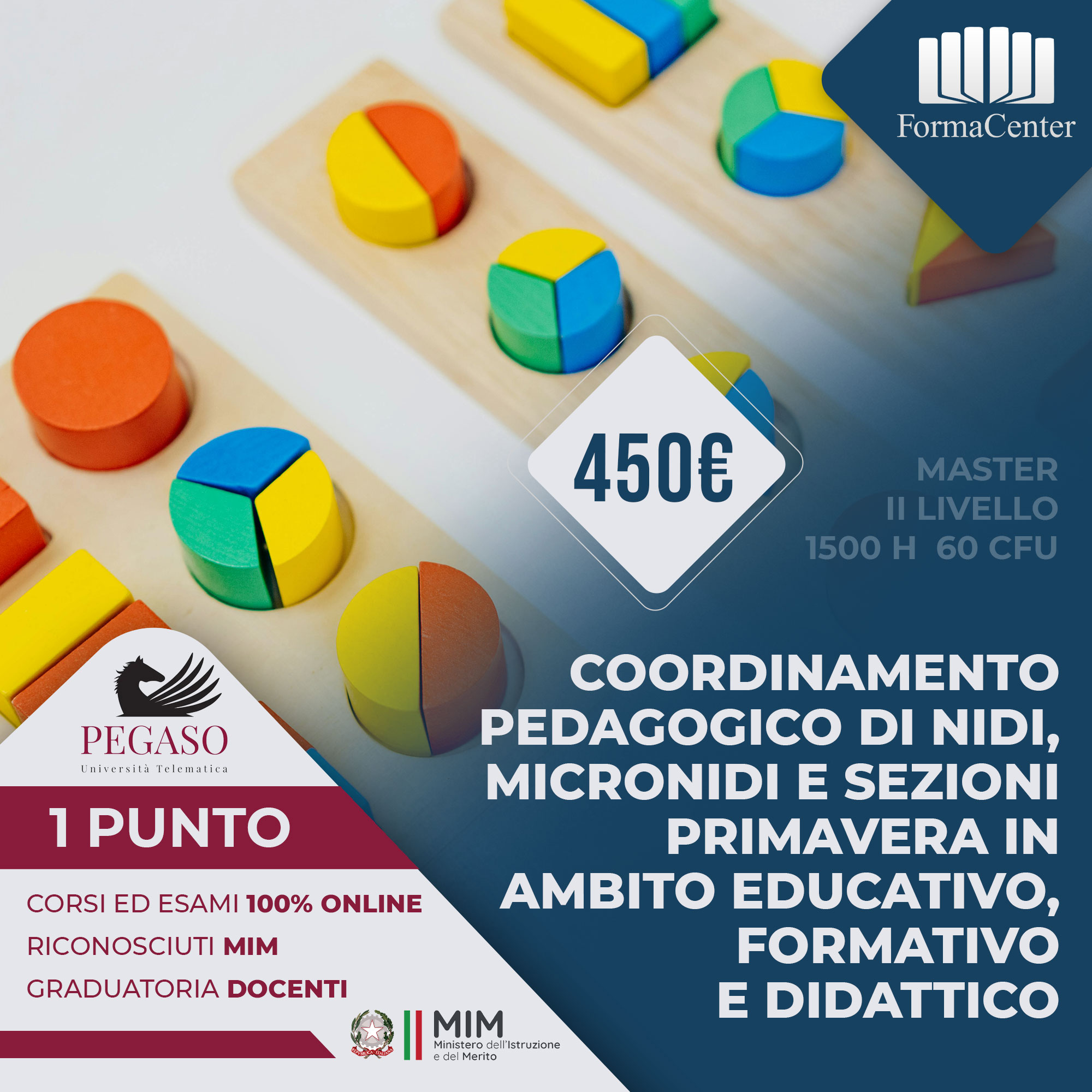 Master 2° livello: Coordinamento pedagogico di nidi, micronidi e sezioni primavera in ambito educativo, formativo e didattico.
