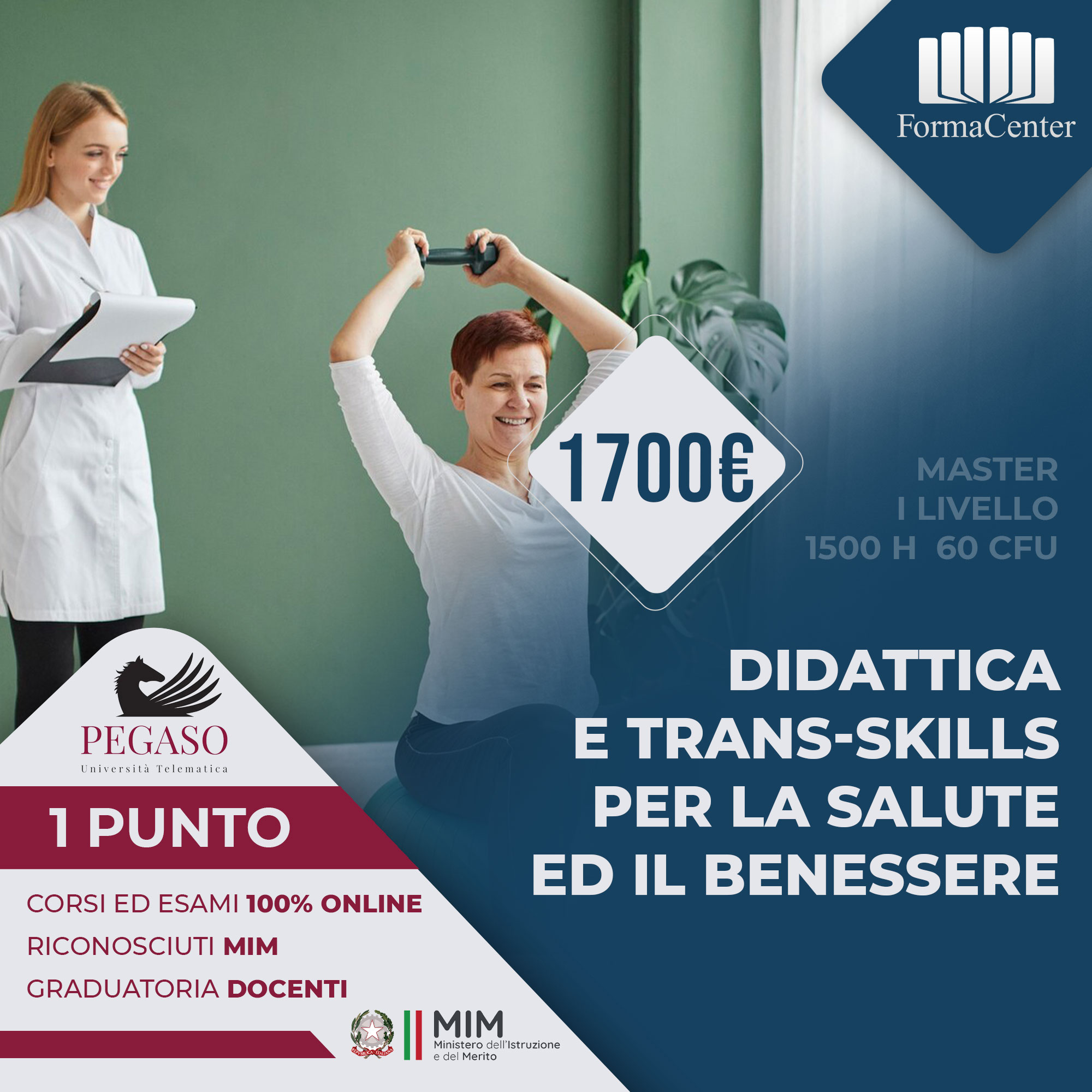 Master 1° livello: Didattica e Trans-Skills per la salute ed il benessere
